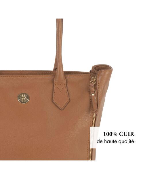 Borsa Madison in pelle cognac - 30x40x15 cm