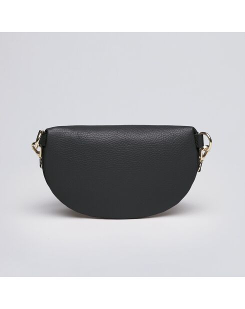 Riñonera Madeleine de piel negra - 23x6x13 cm