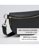 Marsupio Madeleine in pelle nera - 23x6x13 cm