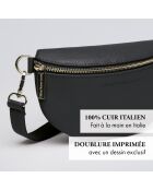 Marsupio Madeleine in pelle nera - 23x6x13 cm