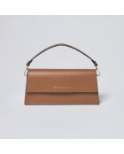 Bolso de hombro Clemenceau de piel coñac - 28x6,5x13 cm