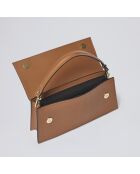 Bolso de hombro Clemenceau de piel coñac - 28x6,5x13 cm