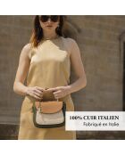 Sac à main en cuir Haussmann tricolore vert - 23x20x11 cm