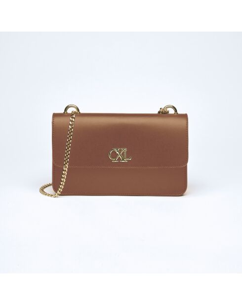 Bolso de hombro Trudaine de piel coñac - 14x25x5 cm