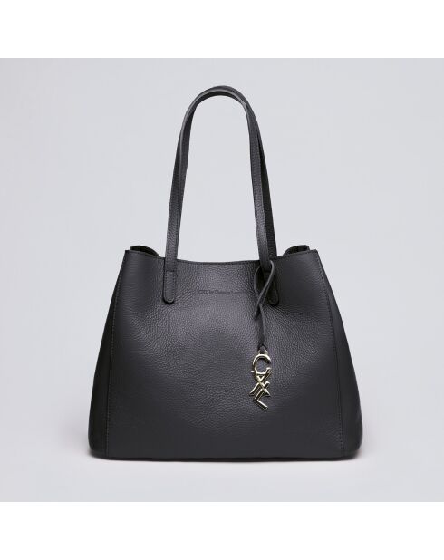 Schwarze Alesia Lederhandtasche - 39x20x29 cm