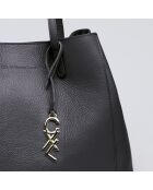 Schwarze Alesia Lederhandtasche - 39x20x29 cm