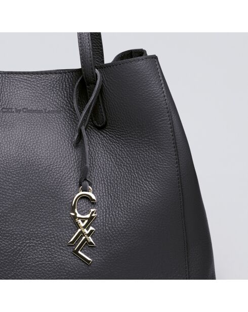 Schwarze Alesia Lederhandtasche - 39x20x29 cm