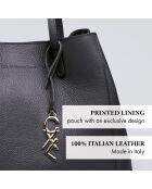 Schwarze Alesia Lederhandtasche - 39x20x29 cm