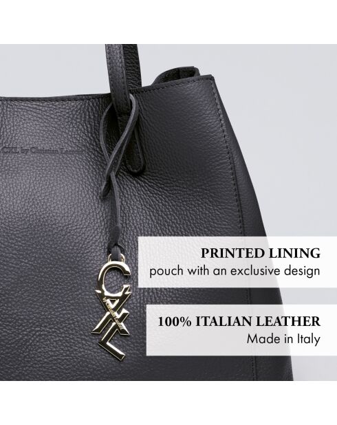 Schwarze Alesia Lederhandtasche - 39x20x29 cm