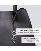 Schwarze Alesia Lederhandtasche - 39x20x29 cm