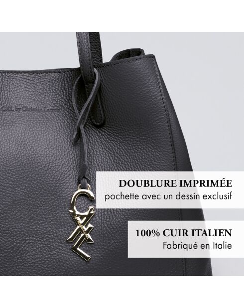 Schwarze Alesia Lederhandtasche - 39x20x29 cm
