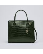 Montaigne dunkelgrüne Lederhandtasche - 31x15x26 cm