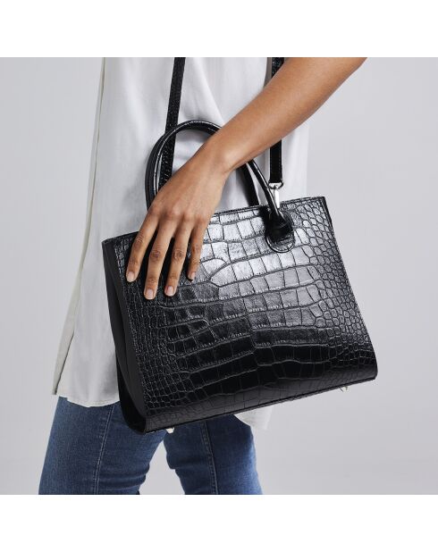 Montaigne dunkelgrüne Lederhandtasche - 31x15x26 cm