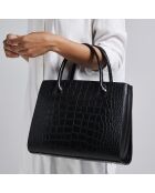 Montaigne dunkelgrüne Lederhandtasche - 31x15x26 cm