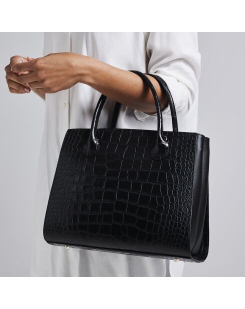 Montaigne dunkelgrüne Lederhandtasche - 31x15x26 cm
