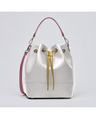 Champs Elysée dreifarbige weiße Beuteltasche aus Leder - 25x15x28 cm