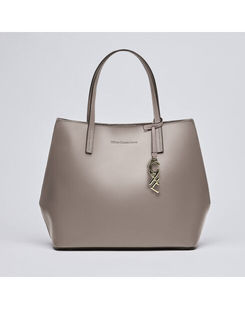 Rivoli Handtasche aus nudefarbenem Leder - 45x15x30 cm