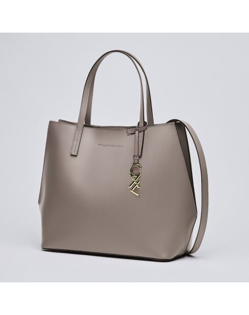 Rivoli Handtasche aus nudefarbenem Leder - 45x15x30 cm