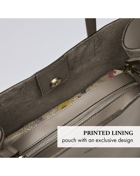 Rivoli Handtasche aus nudefarbenem Leder - 45x15x30 cm