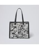 Apolline schwarze Lederhandtasche - 39x15x31 cm
