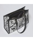 Apolline schwarze Lederhandtasche - 39x15x31 cm