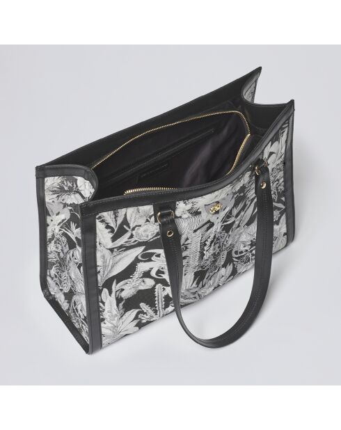 Apolline schwarze Lederhandtasche - 39x15x31 cm