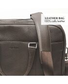 Melvin Kollektionstasche aus braunem Leder - 41x31x10 cm