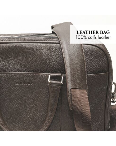 Melvin Kollektionstasche aus braunem Leder - 41x31x10 cm