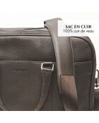 Melvin Kollektionstasche aus braunem Leder - 41x31x10 cm