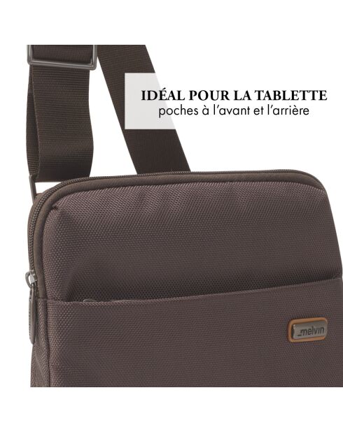 Melvin braune Sammeltasche - 25x6x30 cm