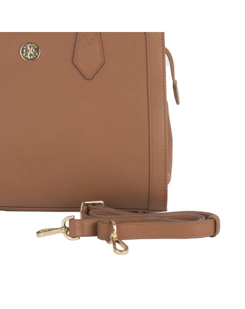 Borsa Riley in pelle cognac - 24,5x32x15 cm
