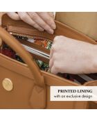 Borsa Riley in pelle cognac - 24,5x32x15 cm
