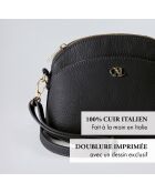 Malesherbs zwarte leren schoudertas - 23x7,5x17,5 cm