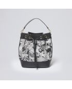Eleanor schwarze Beuteltasche aus Leder - 21x12x21 cm