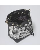 Eleanor schwarze Beuteltasche aus Leder - 21x12x21 cm