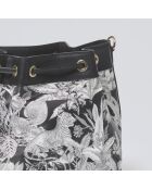 Eleanor schwarze Beuteltasche aus Leder - 21x12x21 cm