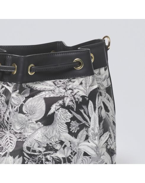 Eleanor schwarze Beuteltasche aus Leder - 21x12x21 cm