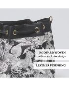 Eleanor schwarze Beuteltasche aus Leder - 21x12x21 cm