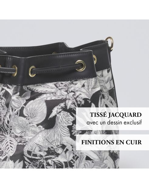 Eleanor schwarze Beuteltasche aus Leder - 21x12x21 cm