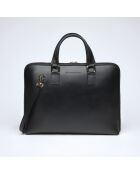 Borsa Louvre in pelle nera - 28,5x38x5,5 cm