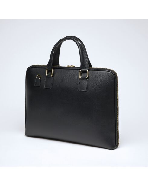 Borsa Louvre in pelle nera - 28,5x38x5,5 cm
