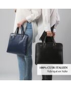 Borsa Louvre in pelle nera - 28,5x38x5,5 cm