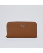 Cartera Concorde de piel coñac - 20x2x11 cm