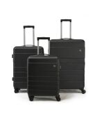 Set van 3 zwarte Toulouse koffers - 40x21x56 cm/46x25x67 cm/52x29x77 cm