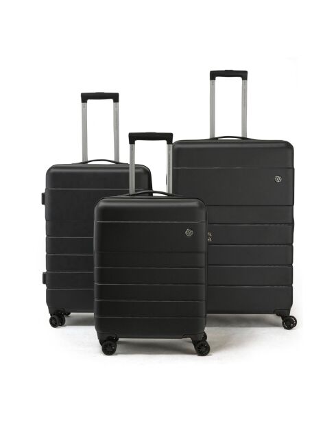 Set mit 3 schwarzen Toulouse-Koffern — 40 x 21 x 56 cm/46 x 25 x 67 cm/52 x 29 x 77 cm
