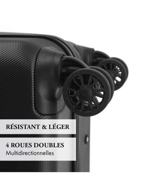 Set van 3 zwarte Toulouse koffers - 40x21x56 cm/46x25x67 cm/52x29x77 cm