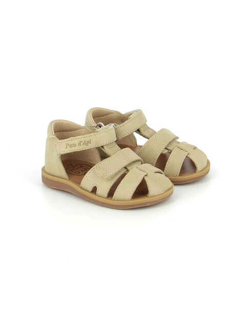 Beige Poppy sandalen met bandjes voor jongens