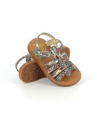 Veelkleurige sandalen met pollock-bandjes en plagettes