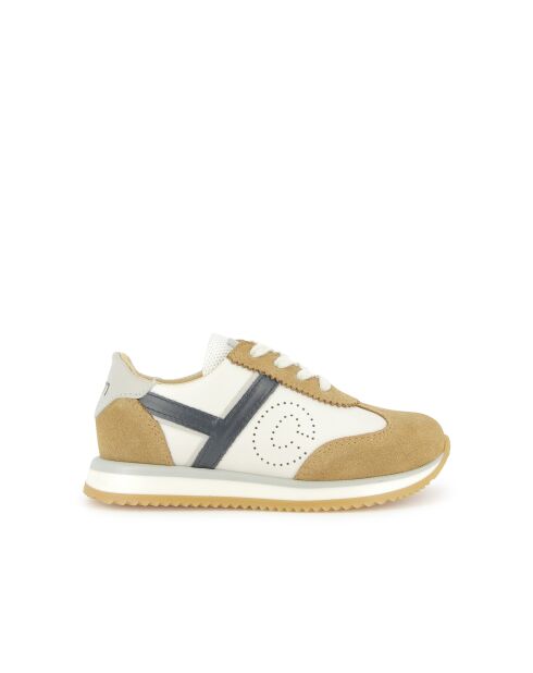 T&C 77 sneakers in camel/crème/marineblauw