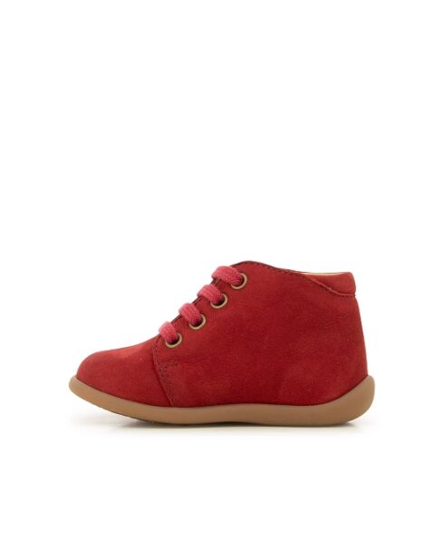 Rode enkellaarzen met staande schoenen